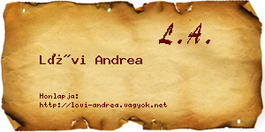 Lövi Andrea névjegykártya